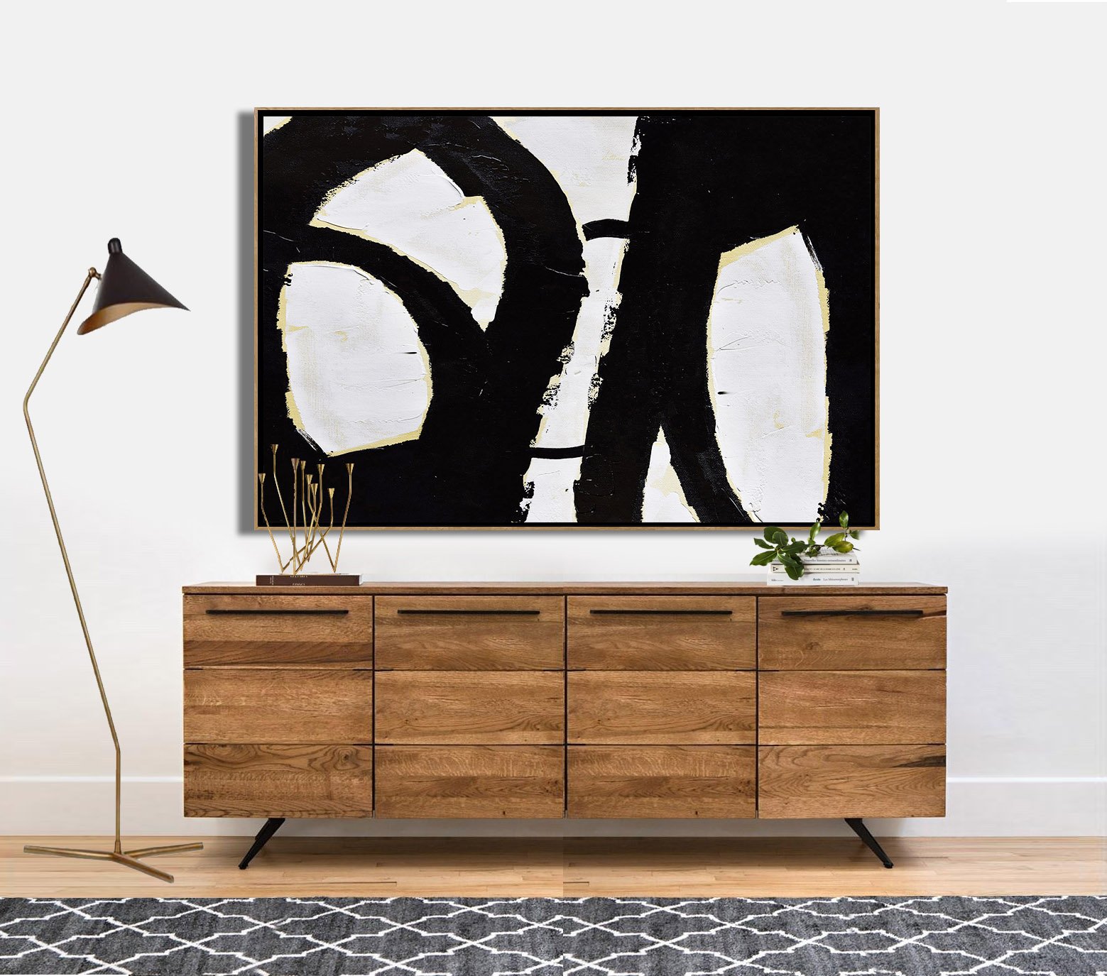 Horizontal Palette Knife Minimalist Art #C29Z